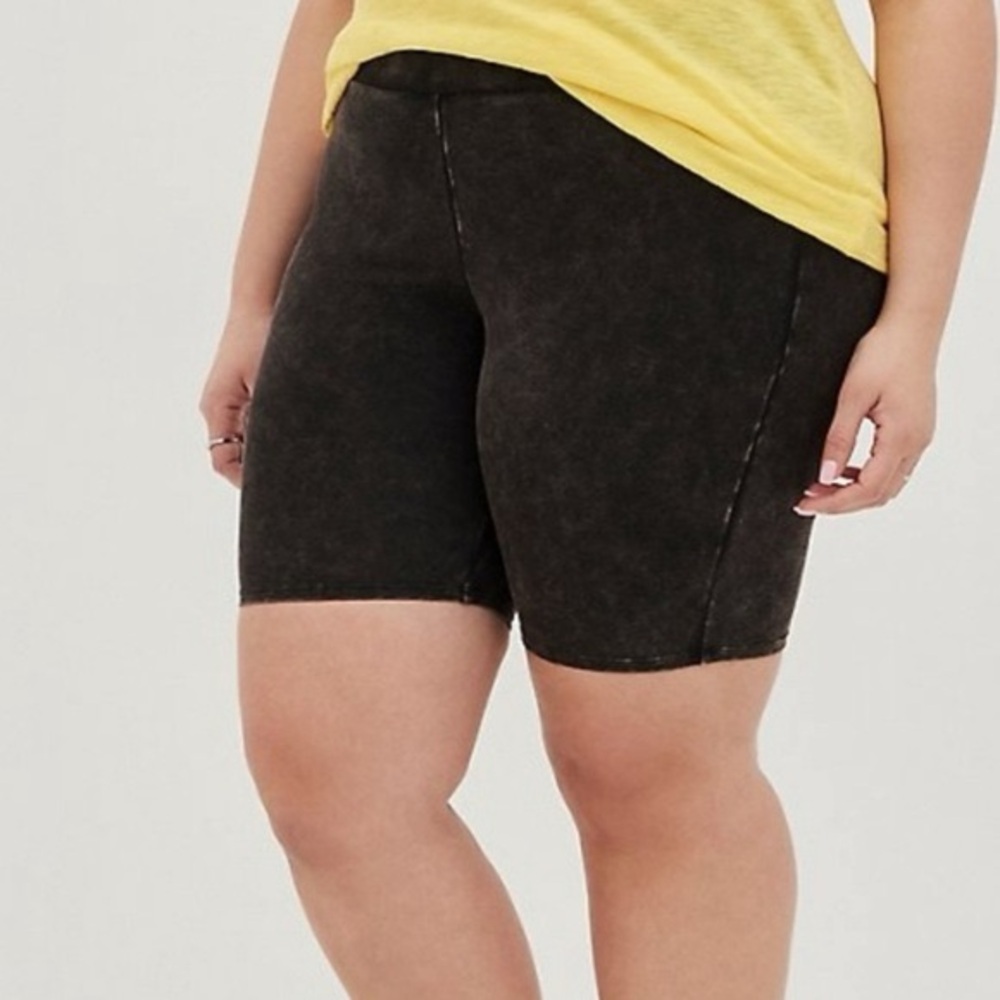 Torrid Black Mineral Wash Bike Shorts